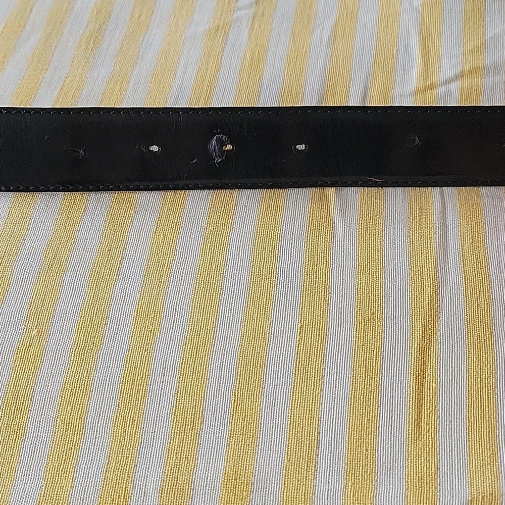 RARE VINTAGE 90s MOSCHINO REDWALL Black Leather Belt with Gold Heart Lock Charm